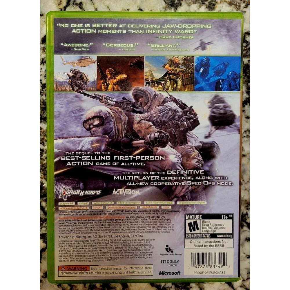 XBOX 360: CALL OF DUTY-MODERN WARFARE 2, CIB, GD COND, TESTED, FAST SHIPPING
